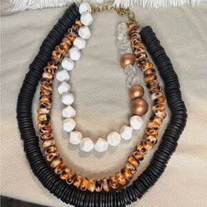 Sassy Jones Black and White Layered Necklace